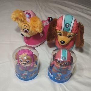 Paw Patrol Skye and Liberty Plush House Shoes and Toys